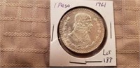 1961 1 Peso Mexican