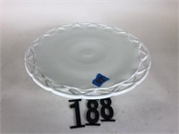 Milk glass cake plate