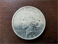 1923 Peace silver dollar.