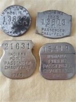 Indiana Chauffeur's Badges.