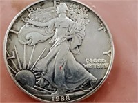 1988 Walking Liberty Silver Dollar Coin