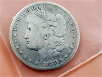 1878S  Barber silver dollar coin.