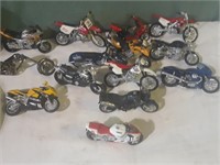Small collectible motorcycles.