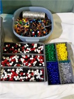 Craft beads in small tote.