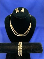 Rhinestone Costume Jewellery 4 Piece Set
