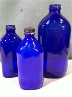 Cobalt blue bottles.