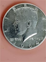 1964 D Kennedy Half Dollar coin.