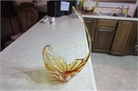 Chalet style art glass bowl