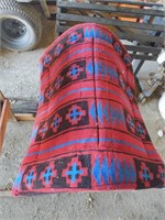 Red and Blue Saddle Blanket