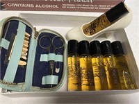 VINTAGE PERFUME AND TRAVEL SEWING SET