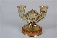 Antique Carnival Crystal Candle Holder 5 1/2 small