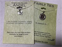 NEW STERLING SILVER ANGEL & FAMILY TIES NECKLACES