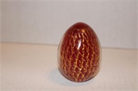 Crystal Red & Gold  Egg 4"