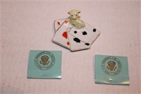 Porcelain Card Ash Tray & Presidential Matches