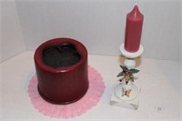 Candles 5 x6 to 12"& Vintage Doiles