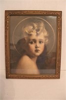 Gold Framed Photography of Lady 17 x 14
