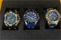 Set of Three Invicta Men's Cronograph Watches