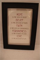 Framed Poem Hope Belief Faith Forgiveness Love 14