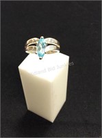 Blue Topaz & Sterling Silver Ring, Size 7
