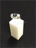 Sapphire & Sterling Slver Ring, Size 7 1/4