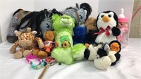 Lot of stuffed animals and toys