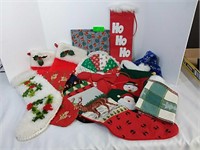 Various Christmas stockings and other items