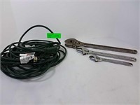 Adjustable  wrenches and extension cord