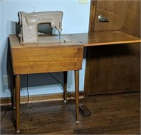 Mid Century Singer Sewing Machine & Cabinet