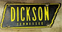Vintage Dickson Tennessee License Plate
