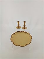 Set of 2 Dirilyte Candle sticks, w/ console bowl