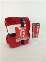 Indiana Hoosiers throw and Tervis cup