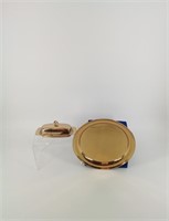 Dirilyte Butter Dish and 12" Round Tray