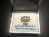 Ladies 10K Gold, Diamond and Tanzanite 6.5 ring