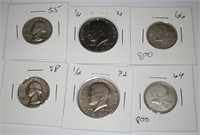 USA and Canada 6 Silver Coin Lot