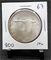 1967 Canadian Commemorative Goose 80% Silver $1