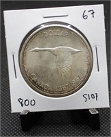 1967 Canadian Commemorative Goose 80% Silver $1