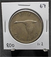 1967 Canadian Commemorative Goose 80% Silver $1