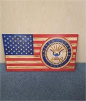Wooden Flags wall hanging with Navy seal