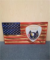 Wooden Flags wall hanging with Kokomo Police Dept.