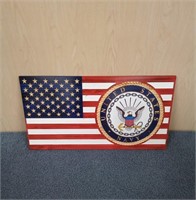 Wooden Flags wall hanging with Navy seal