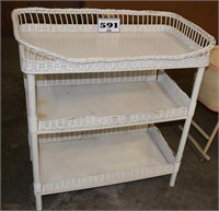 wicker serving cart