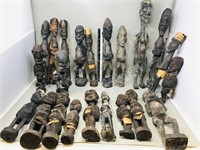 21 carved wood figures - circa 1960's