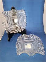 2 VINTAGE CLEAR CANDY DISHES
