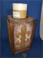 "THE TEN COMMANDMENTS" CANDLE STAND AND CANDLE