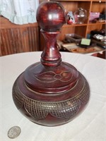 CARVED WOOD DECANTER STYLE BOX