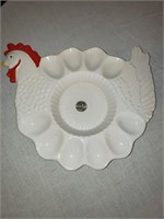 CERAMIC ROOSTER EGG TRAY