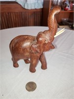 6" CARVED WOOD ELEPHANT
