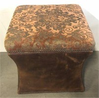 Upholstered & Leather Ottoman with Nailhead Trim