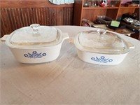 CORNING CORNFLOWER BLUE COVERED CASSEROLE DISHES