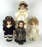 Assortment of Porcelain Dolls, Lot of 4